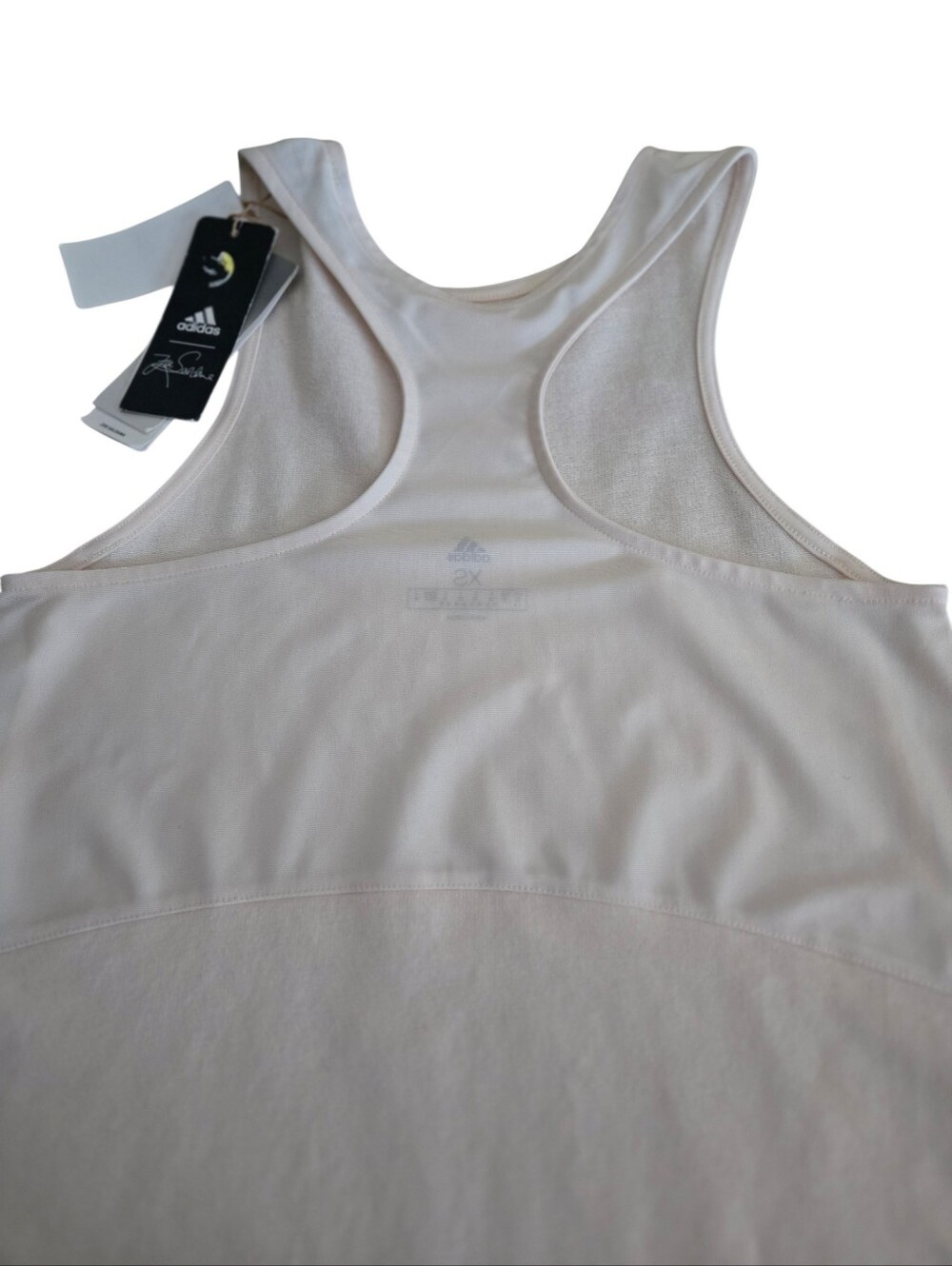 Adidas x Zoe Saldana Cream Racerback Tank Dress Athleisure Women's XS NWT - Picture 4 of 12